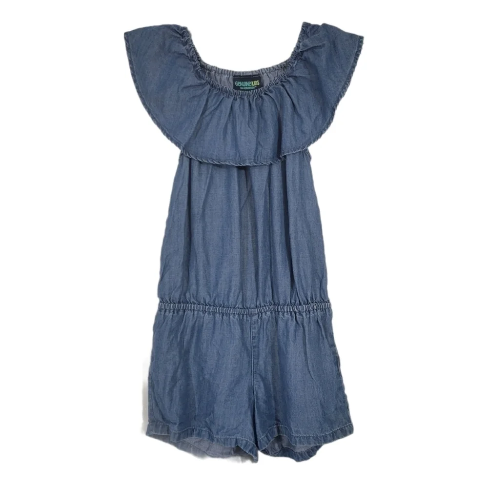Oshkosh Blue Chambray Cold Shoulder Romper